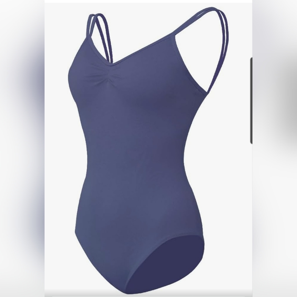 Strappy Back Women's Dance Ballet Bodysuit in Navy Size XXL - Picture 3 of 7